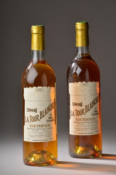 null 2 bouteilles Château LA TOUR BLANCHE, 1° cru Sauternes 1985 