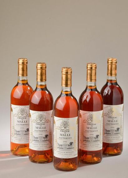 null 5 bouteilles Château DE MALLE, 2° cru Sauternes 1990 