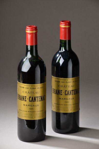 null 2 bouteilles Château BRANE-CANTENAC, 2° cru Margaux 1985 (1 LB) 