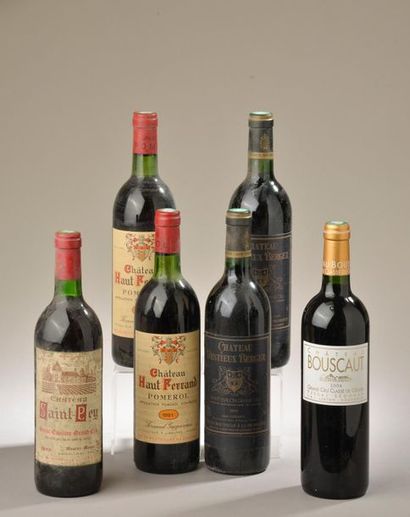 null 6 bouteilles BORDEAUX (dont Bouscaut 2004, Haut-Ferrand 81, Destieux-Berger...