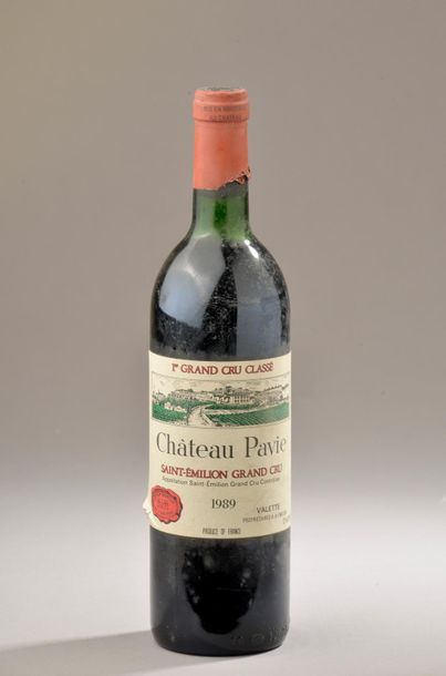 null 1 bouteille Château PAVIE, 1° Grand cru St-Emilion 1989 (es, TLB, caps la) 