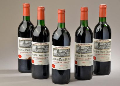 null 5 bouteilles Château PAVIE-DECESSE, Grand Cru St-Emilion 1989 (2 et, 2 TLB)...
