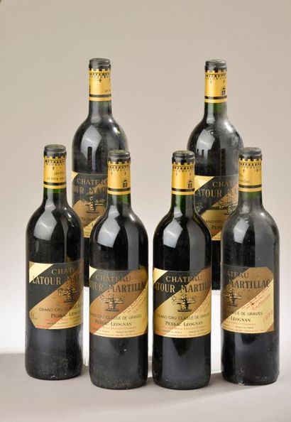 null 6 bouteilles Château LATOUR-MARTILLAC, Pessac-Léognan 1990 (ela, els) 