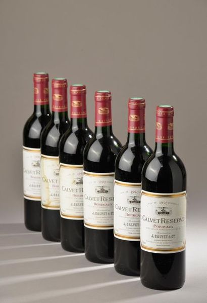 null 6 bouteilles CALVET RÉSERVE Bordeaux 1990 