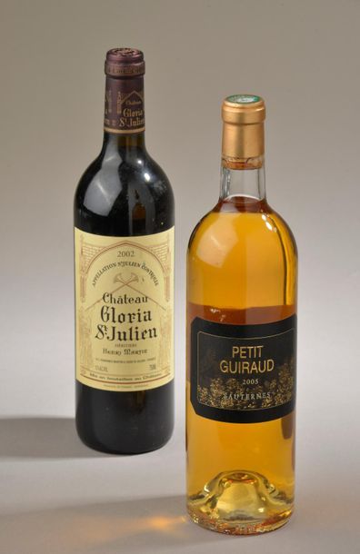 null Ensemble de 2 bouteilles : 
- 1 bouteille Château GLORIA, Saint-Julien 2002...
