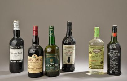 null Ensemble de 6 bouteilles DIVERS (Sherry Dry Very Dry x2, Amontillado, Marsala,...