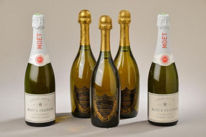 null 3 bouteilles CÔTEAUX CHAMPENOIS "Saran", Moët Chandon (léger dépôt en suspension,...