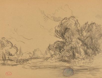 null Maximilien LUCE (1858-1941).

Paysage aux arbres.

Fusain et aquarelle, cachet...