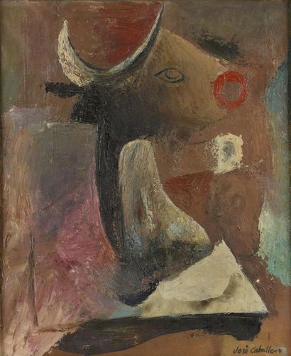 null José CABALLERO (1912-1991).
Le minotaure.
Huile sur toile signée en bas à droite...