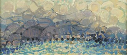 null Gustav BOLIN (1920-1999).
"Mer et collines".
Huile sur toile signée en bas à...