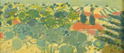 null Gustav BOLIN (1920-1999).
"Paysages (Antibes)".
Huile sur toile signée et datée...