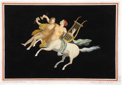 D'après Camillo PADERNI Centaure et centauresses Suite de trois gravures en noir...