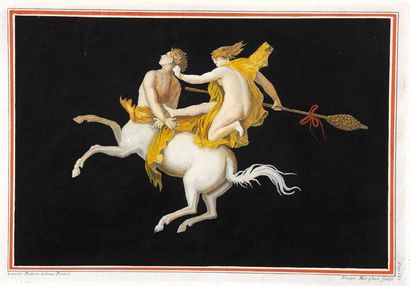D'après Camillo PADERNI Centaure et centauresses Suite de trois gravures en noir...