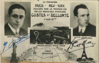 null *Dieudonné COSTES et Maurice BELLONTE. (1892-1973 et 1896-1984) aviateurs, ils...