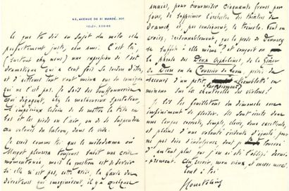 null *Georges COURTELINE (1858-1929). 13 L.A.S., 1 P.A.S. et un fragment de manuscrit...