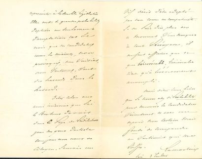 null *Alphonse de LAMARTINE. L.A.S., Paris 3 juillet [1849], à un ami ; 3 pages in-8.

...