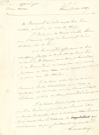 null *Alphonse de LAMARTINE. 4 L.A.S. et 2 L.S., 1857-1859 et s.d. ; 6 pages in-4...
