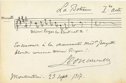 null *Ruggero LEONCAVALLO (1857-1919). P.A.S. MUSICALE, Montecatini 23 septembre...