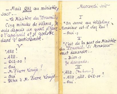 null *Pierre LOUŸS. L.A.S. « P.L. », Mercredi soir ; 7 pages in-8 à l’encre violette...