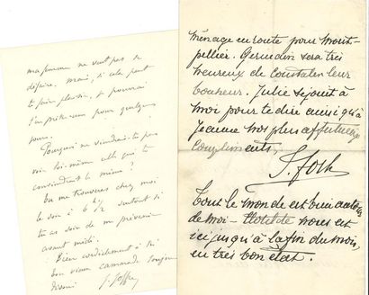 null *MARÉCHAUX. 4 L.A.S., XXe siècle.

 Lettres amicales ou familiales. Ferdinand...