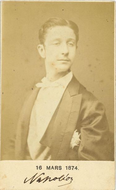 null *NAPOLÉON IV (1856-1879) Prince Impérial. PHOTOGRAPHIE signée ; tirage albuminé...