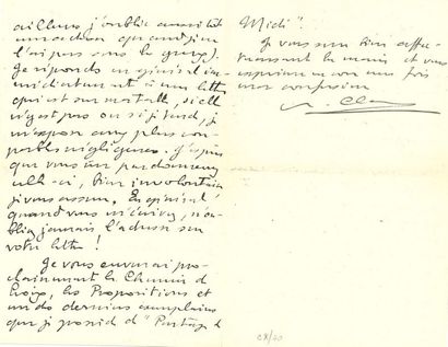 null *Paul CLAUDEL (1868-1955). L.A.S., Francfort s/Mein 13 novembre 1911, à Carlos...