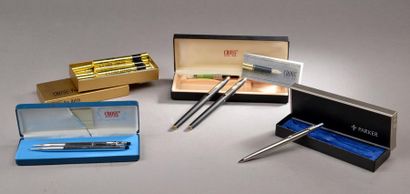 null Ensemble de stylos comprenant:
- CROSS, stylo à plume et un stylo feutre laqués...