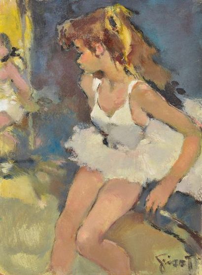 null Pierre GRISOT (1911-1995).
Jeune danseuse.
Huile sur isorel signée en bas à...
