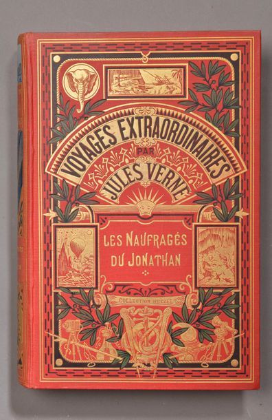 null VERNE (Jules). 
Les naufragés du Jonathan. Paris, Éditions Hetzel, 1909. Cartonnage...