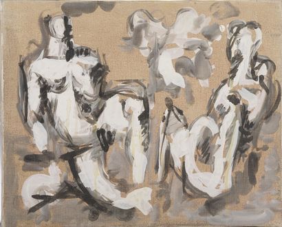 null Michel MOY (1932-2007).

"La conversation".

Huile sur toile signée, datée 1965...