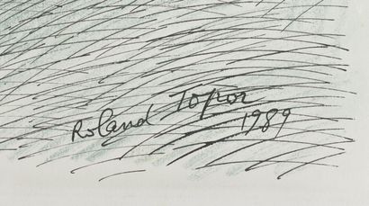 null Roland TOPOR (1938-1997).

"Quart acte erre".

Encre et pastel sur papier signée...