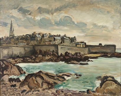 null Émile Othon FRIESZ (1879-1949). 

"Saint-Malo".

Huile sur toile signée en bas...