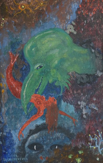 null Louis Georges DUMOUCHEL (1891-1978).

La sirène avalée par un monstre.

Pastel...