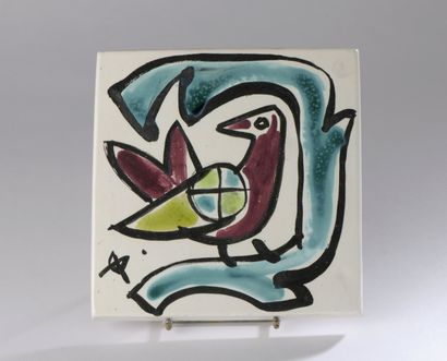 null Georges JOUVE (1910-1964).

Carreau décoratif en céramique émaillée à décor...