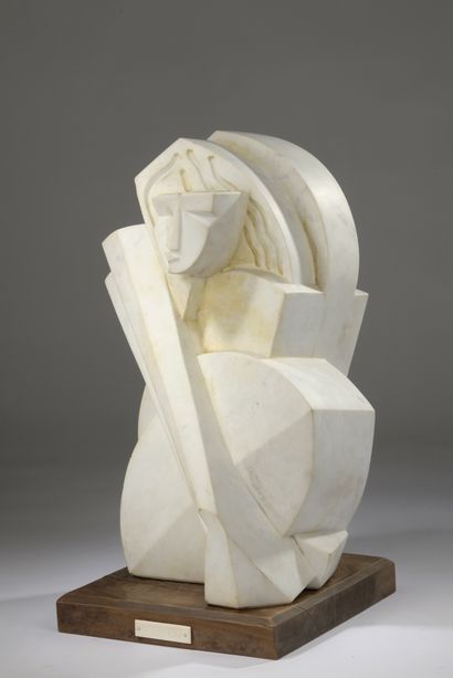 null Anton Michajlovic LAVINSKIJ (1893 - 1968).

Visage cubiste.

Marbre blanc signé...