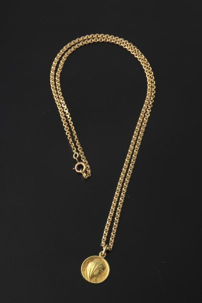 null Pièce en or de 20 Francs Napoléon III, la monture pendentif rayonnante en or...