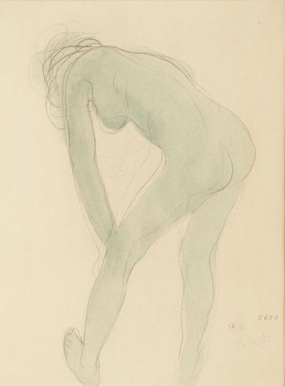 null D'après Auguste RODIN (1840-1917).
Études de nus.
Quatre lithographies en couleurs...