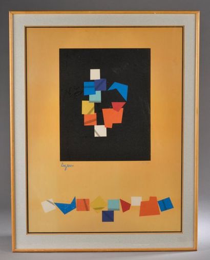 Yaacov AGAM (né en 1928).
Abstraction.
Lithographie...