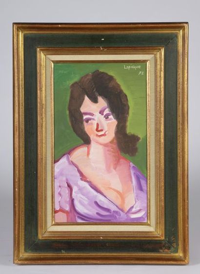 null Charles LAPICQUE (1898-1988).
"La femme abandonnée".
Huile sur toile signée...