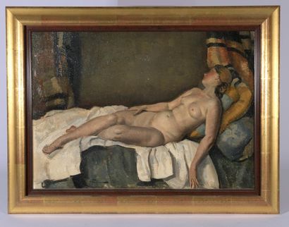 null Edmond CÉRIA (1884-1955).
Nu féminin allongé.
Huile sur toile signée en bas...