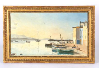 null Edmond CÉRIA (1884-1955).
Le port.
Huile sur toile signée en bas à droite (craquelures)....