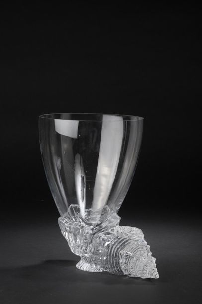 null CRISTALLERIES ROYALES DE CHAMPAGNE. 
Large moulded-pressed crystal vase, the...