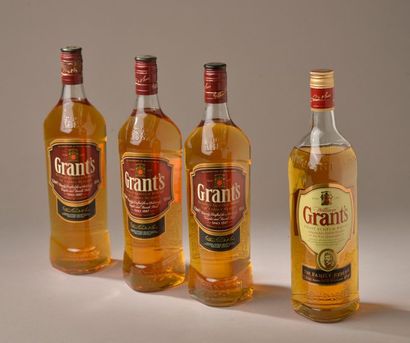 null 4 bottles SCOTCH WHISKY "Family Reserve", Grant's (1 MB, cracked bottle) 