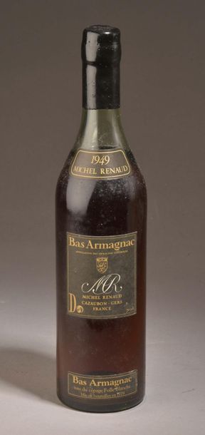null 1 bouteille BAS-ARMAGNAC "Folle Blanche", M. Renaud 1949 (Mise en 1979, LB)...