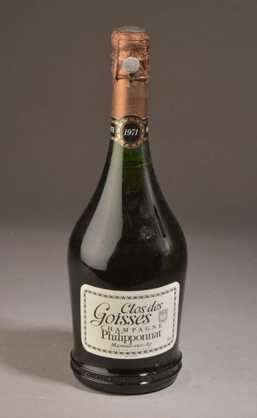 null 1 bouteille CHAMPAGNE "Clos des Goisses", Philipponnat 1971 (TLB) 