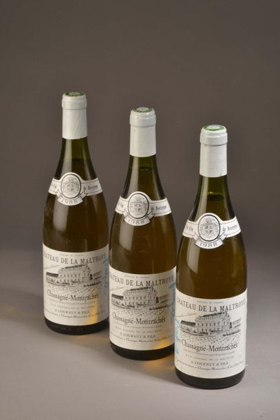 null 3 bouteilles CHASSAGNE-MONTRACHET "Château de la Maltroye", Cournut 1988 (2...