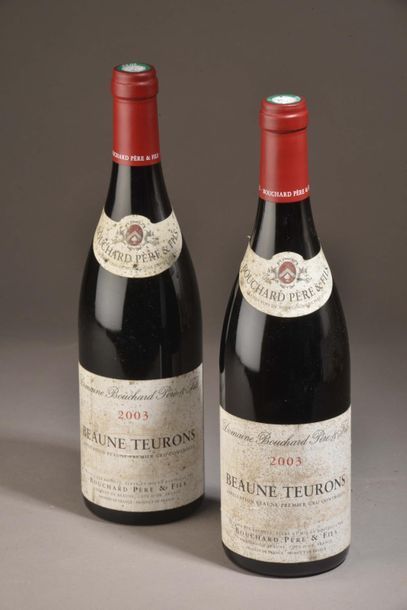null 2 bouteilles BEAUNE "Teurons 1er cru", Bouchard PF 2003 (ett) 
