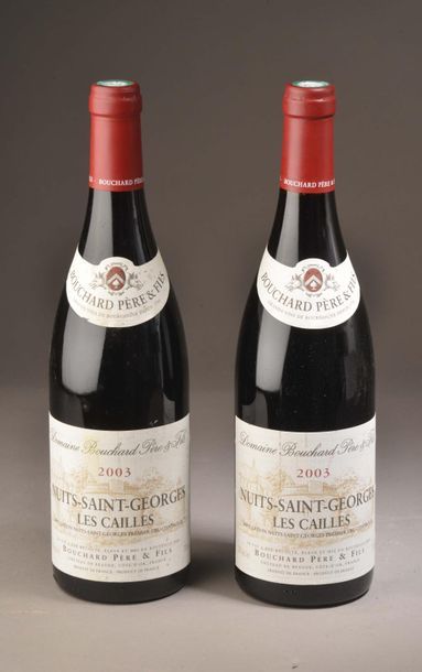 null 2 bouteilles NUITS-ST-GEORGES "Les Cailles 1er cru", Bouchard PF 2003 (1 etlt)...