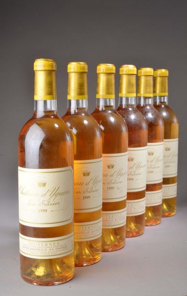 null 6 bouteilles Château D'YQUEM, 1er cru supérieur Sauternes 1999 (etlt) 