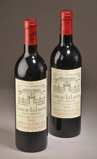 null 2 bouteilles Château LA LAGUNE, 3° cru Haut-Médoc 1978 (etlt, 1 J, 1 B) 